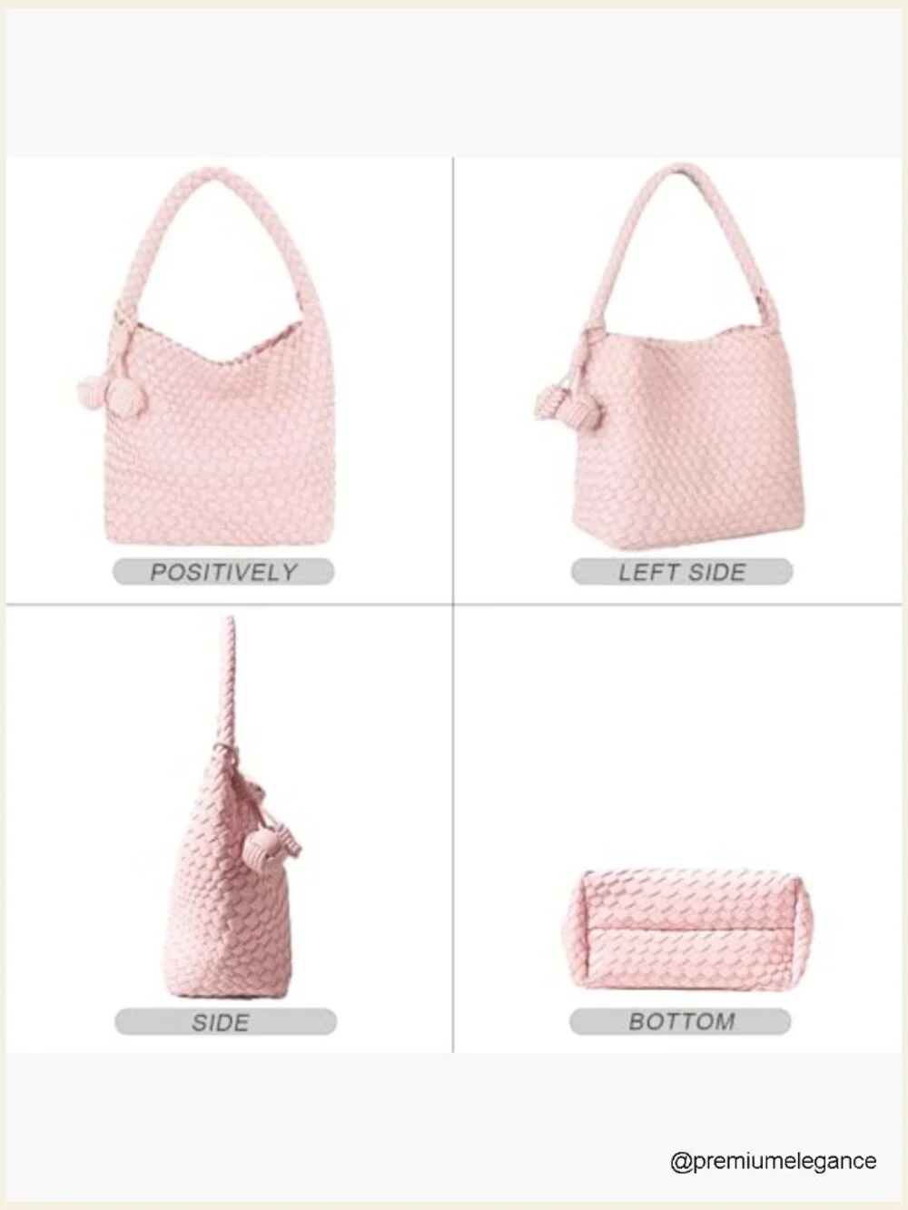 Woven Vegan Leather Hobo Bag with Mini Purse Tote Set